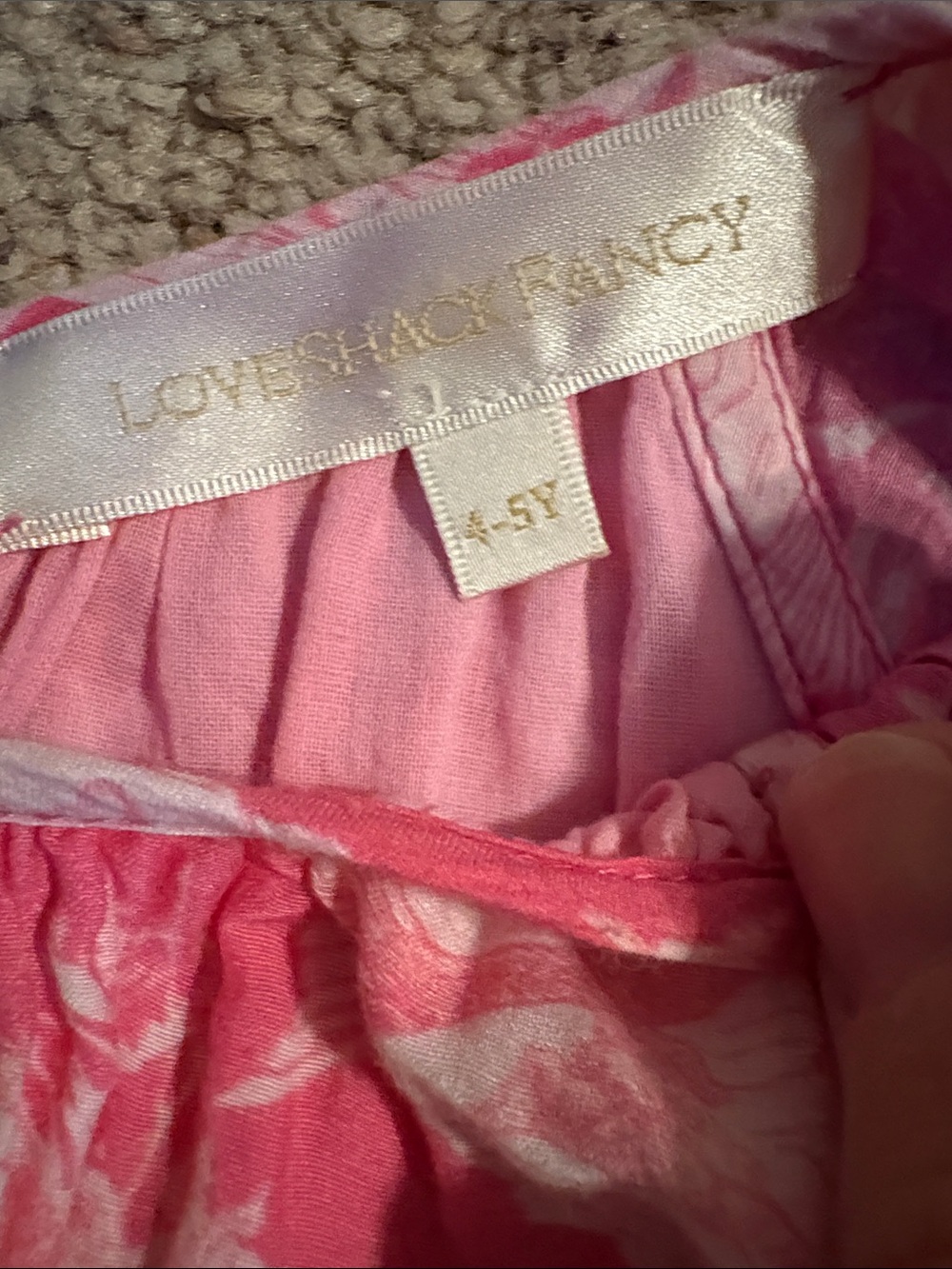 LoveShackFancy Girls Pink Cotton Silk Blend Mermaid Print Lou Dress Size 4 5 - Picture 2 of 9